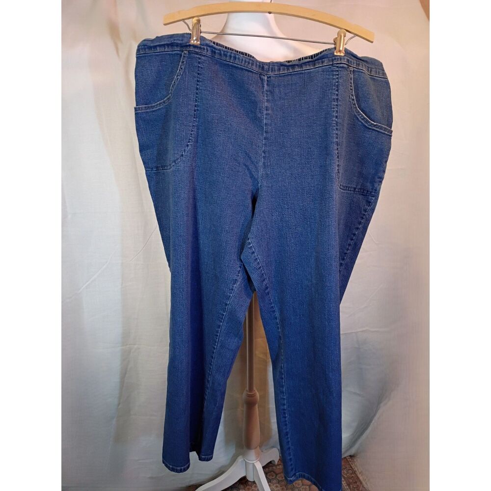 Just My Size JMS Hanes Pull On Jeans Blue Denim Plus Size 4X 26W 28W Average